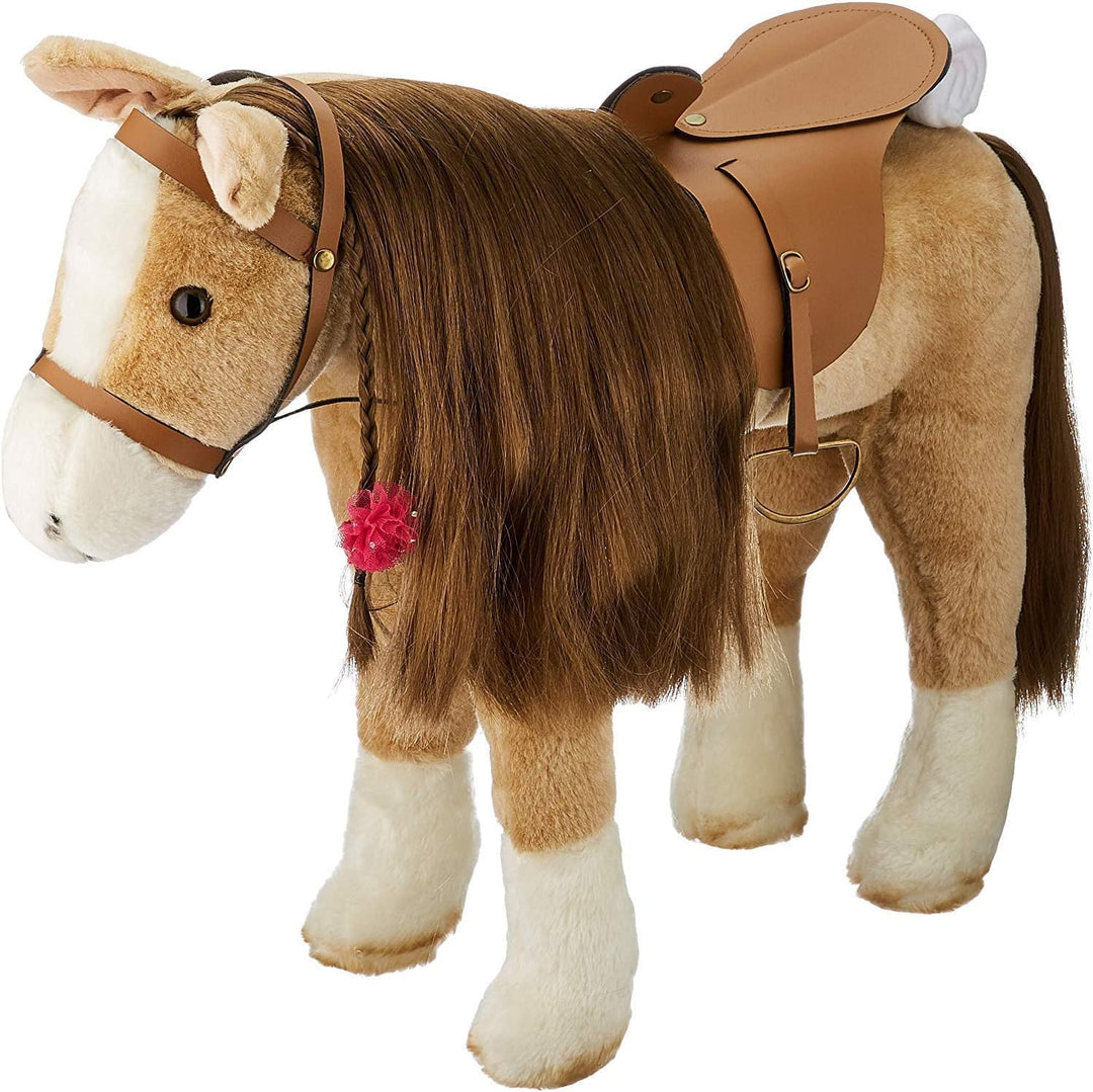 Götz 3403088 Sparky Kämmpferd (Stockmass 37 cm) - braunes Plüschpferd, Höhe ca. 52 cm für Stehpuppen