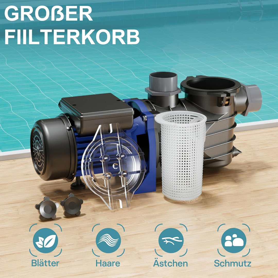 Pool Pumpe 13200 l/h 370 W Schwimmbadpumpe Filterpumpe Umwälzpumpe