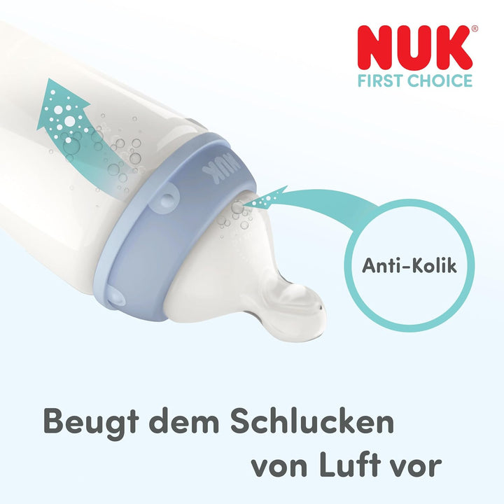NUK First Choice Perfect Start Babyflaschen-Set | 0–6 Monate | 4 x Anti-Kolik-Trinkflaschen (150 ml,