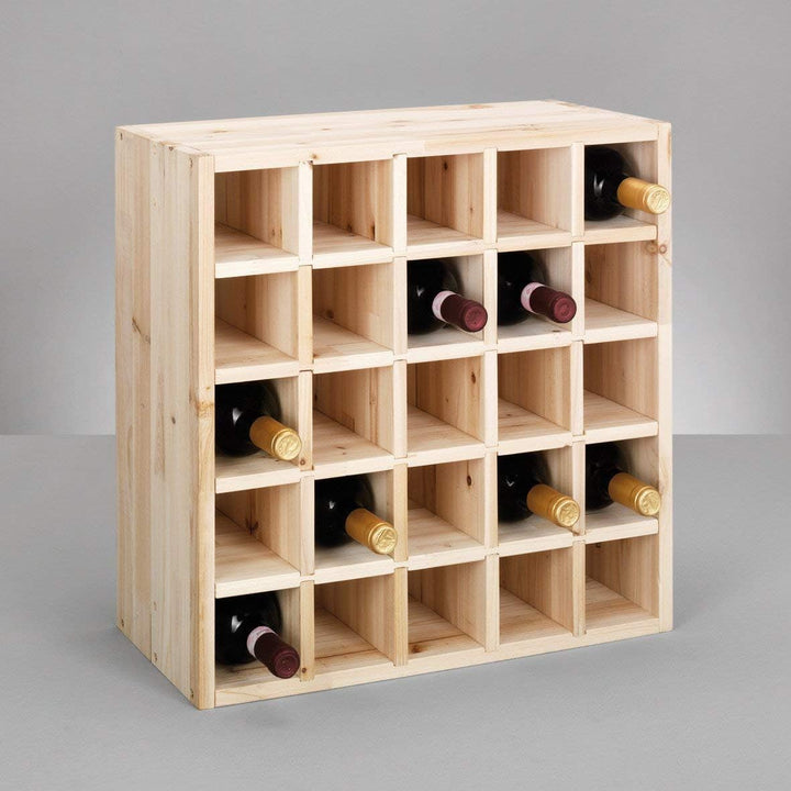 Zeller 13172 Weinregal für 25 Flaschen, Nadelholz, ca. 52 x 25 x 52 cm, 25