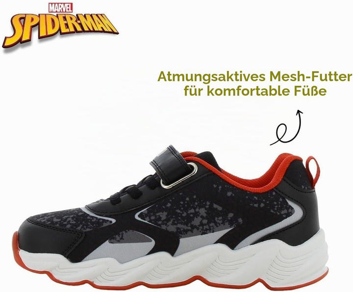 Leomil Paw Patrol Blinkschuhe Schuhe Jungen, Ideal for Schule und Freizeit 26 EU Schwarz Rot 805, 26