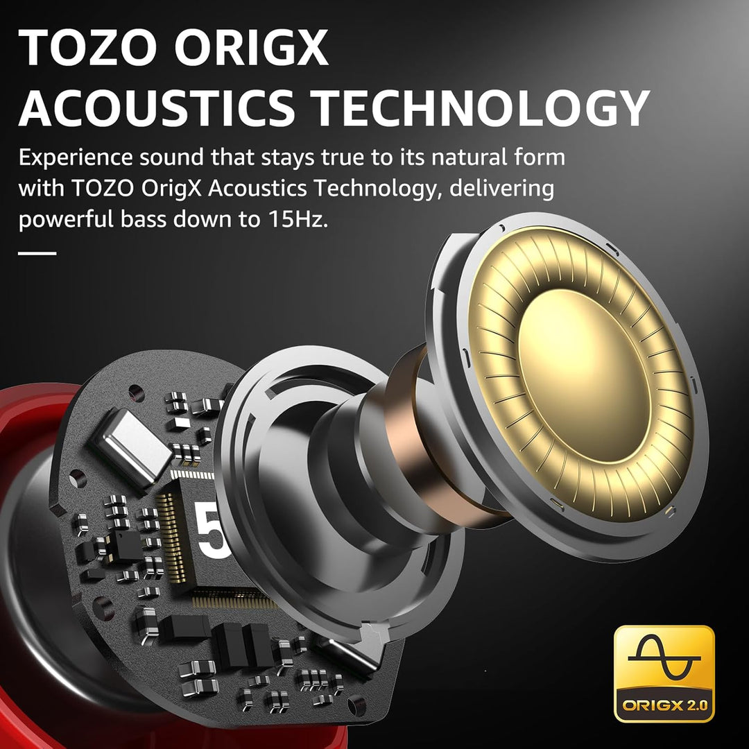 TOZO NC9 Bluetooth Kopfhörer In Ear mit Hybrid ANC (45dB), 6 Mikrofone ENC für Homeoffice & Pendeln,