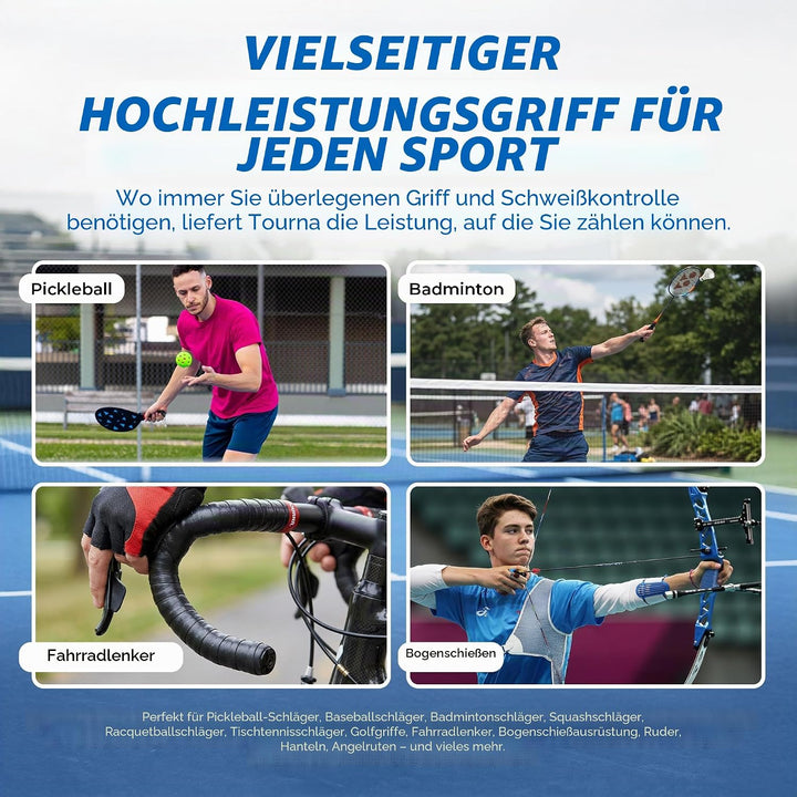 Tourna Unique Sports Tac Tennis-Griff, klebrig, 10 Stück Schwarz, Schwarz