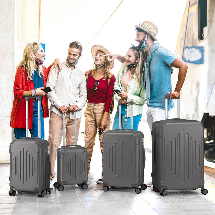 LALAHO Kofferset 4 teilig Hartschale, Reisekoffer mit Rollen Gross, Koffer Set 4 Stück aus ABS, Hand