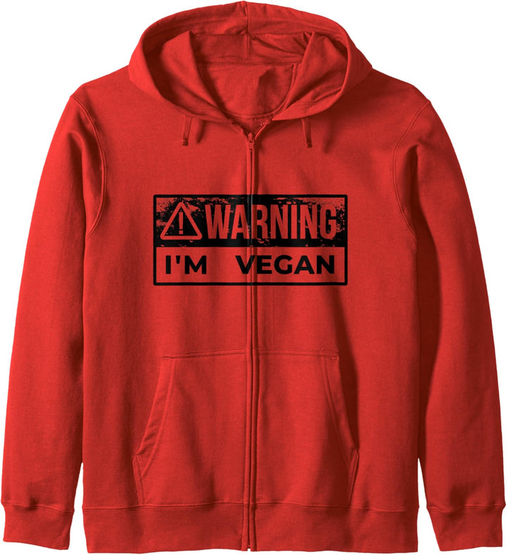 WARNUNG! ICH BIN VEGAN Veganer Meme Kapuzenjacke