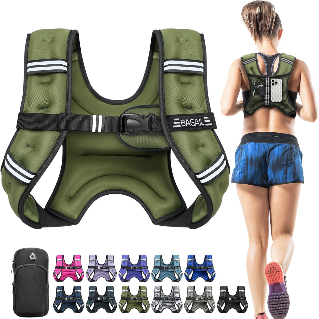 BAGAIL Gewichtsweste für Krafttraining, Brustgrösse Verstellbar, Praktische Tasche, mit Eisensand Ge