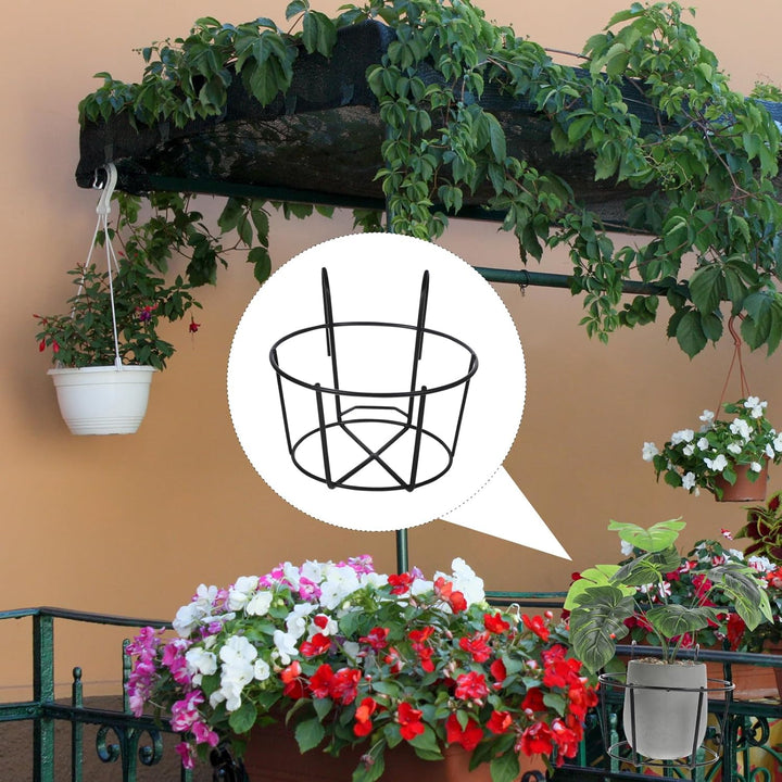 YARNOW 2 Stück Hängende Geländer Pflanzgefässe-Blumentopfhalter Balkon Hängend Metall-Blumenkasten M