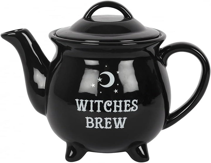 Horror-Shop 5-TLG. Gothic Teeservice mit Hexenkessel für Halloween & Walpurgisnacht Fans