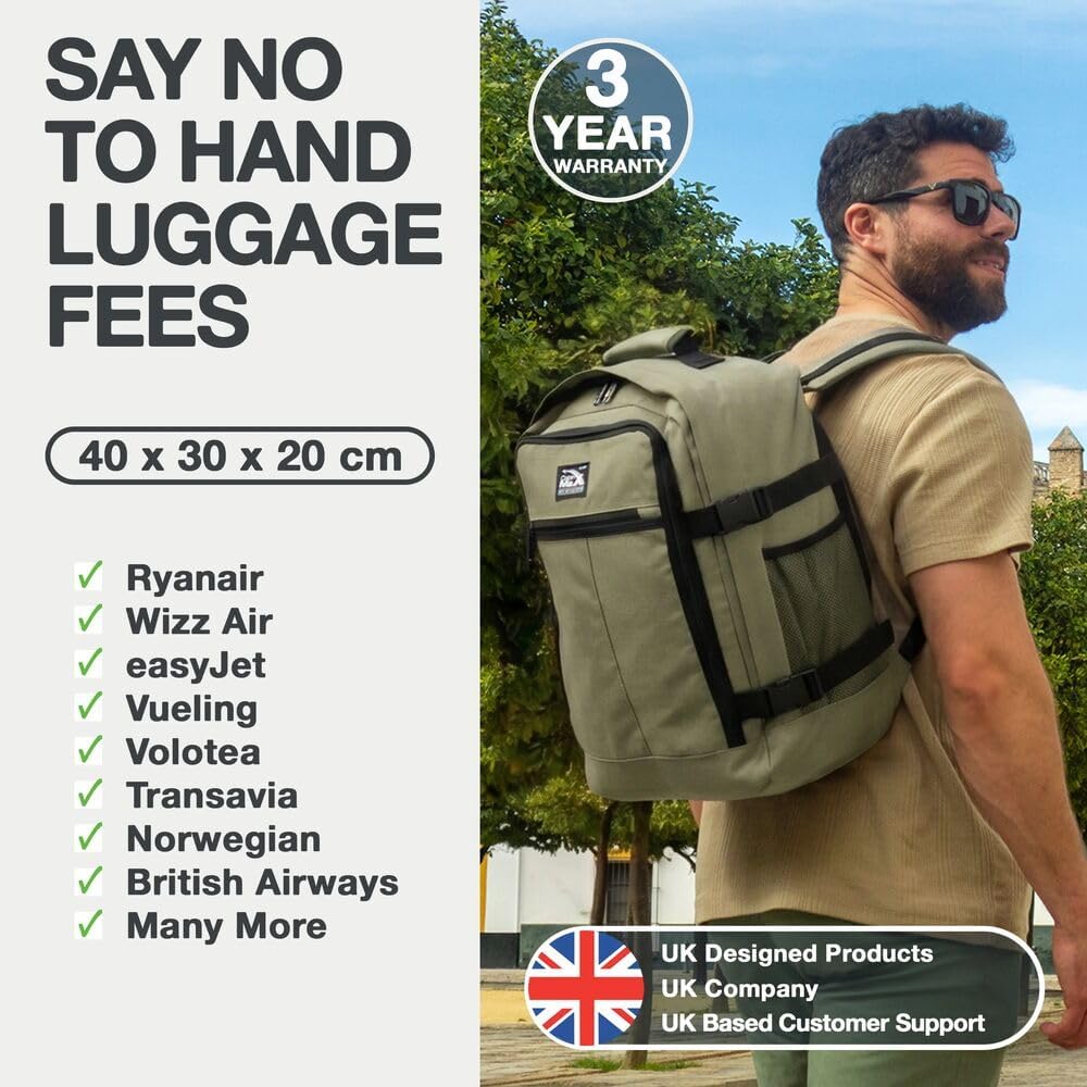 Cabin Max Metz - 40x30x20 Rucksack : Ideales Handgepäck und Reiserucksack für Flugzeug, Reisetasche