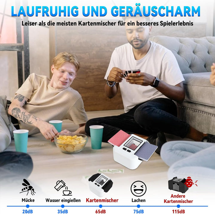 Automatischer Kartenmischer, Kartenmischmaschine Elektrische, 2000 mAh, Mischmaschine Karten für UNO