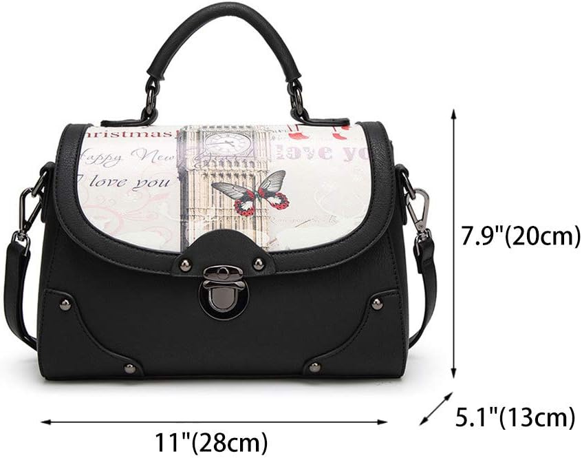 BUKESIYI Damen Tasche Umhängetasche Handtasche Frauen Klein Schultertasche Weekender Lack PU Leder C