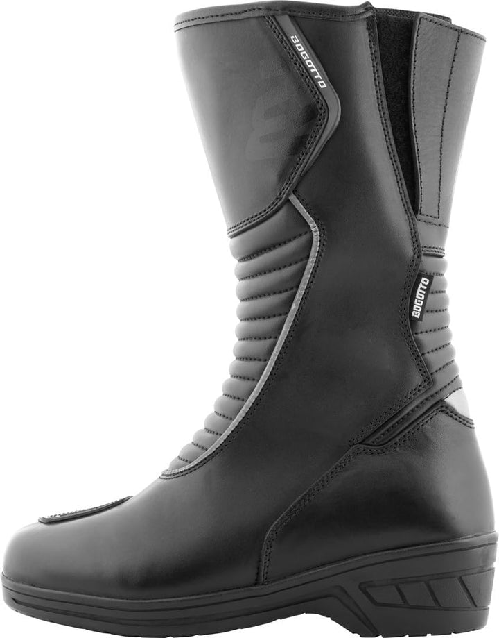 Bogotto Lady Long wasserdichte Damen-Motorradstiefel, schwarz, 41 41 EU Schwarz, 41 EU Schwarz