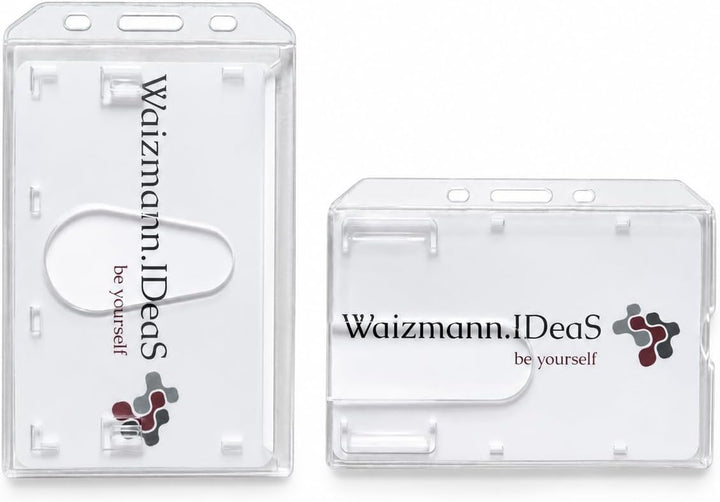 Waizmann.IDeaS® 50x Kartenhalter Ausweishülle Ausweishalter Hartplastik Polycarbonat Namensschild Da