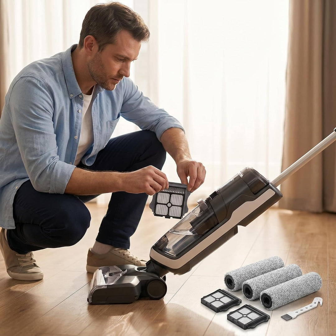 7 Stück für Tineco S5/S5 Pro/S5 Pro 2/S5 Extreme | 3 Bürstenrollen, 3 Filter und 1 Reinigungsbürste