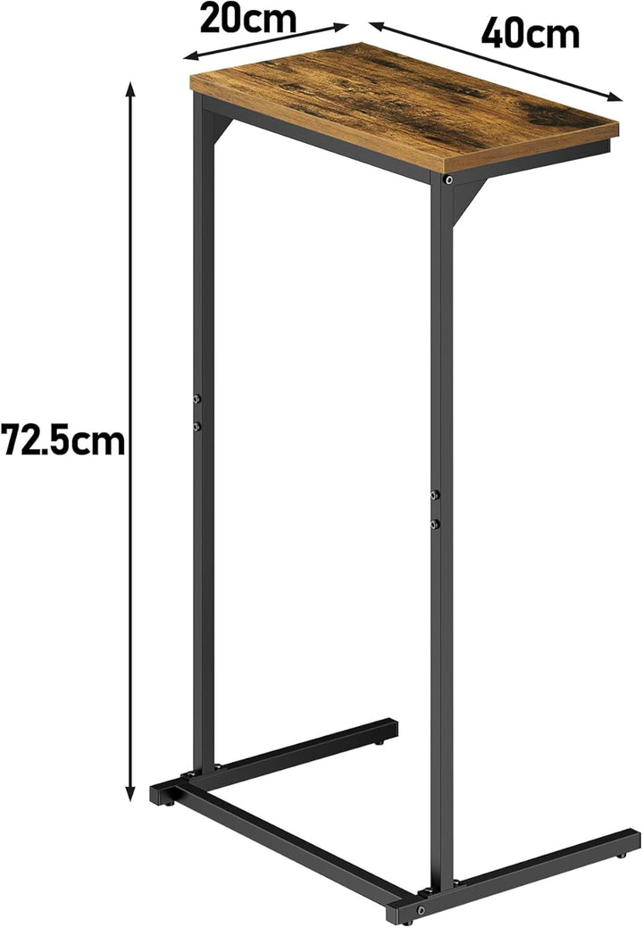 TUTOTAK C-förmiger Beistelltisch, kleiner Beistelltisch, 72,9 cm hoch, Couchtisch, Sofatisch, Wohnzi