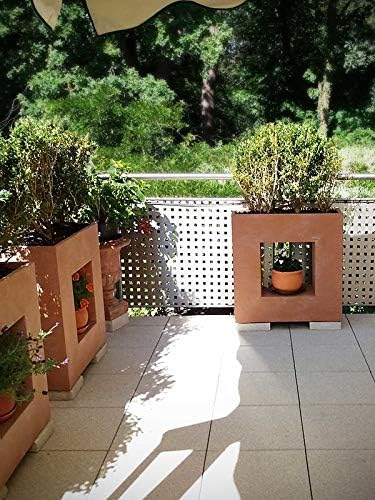 Pflanzwerk® Pflanzkübel Vista Terrakotta 66x66x28cm *Frostbeständiger Blumenkübel* *UV-Schutz* *Qual