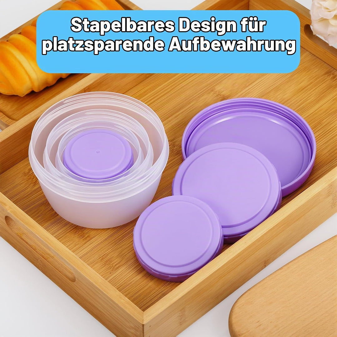 16 Stück Gefrierdosen 4 Grössen mit Messskala, Wiederverwendbare Kleine Dosen mit Deckel, Auslaufsic