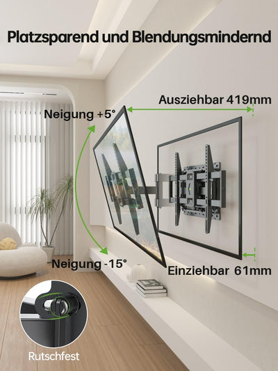 USX-MOUNT TV Wandhalterung Schwenkbar Neigbar für 47-84 Zoll LED, LCD, Plasma TV mit max.VESA 600x40
