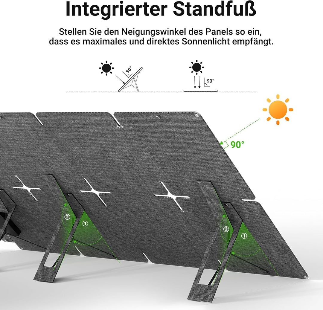 60W Solarpanel Faltbares, IP67 Wasserdichtes Tragbares Solar-Ladegerät, Handy Solar Panel Im Freien,
