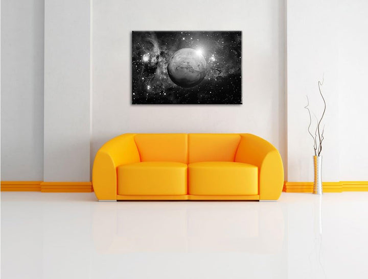 Pixxprint Planet Mars im Universum als Leinwandbild/Grösse: 100x70 / Wandbild/Kunstdruck/fertig besp