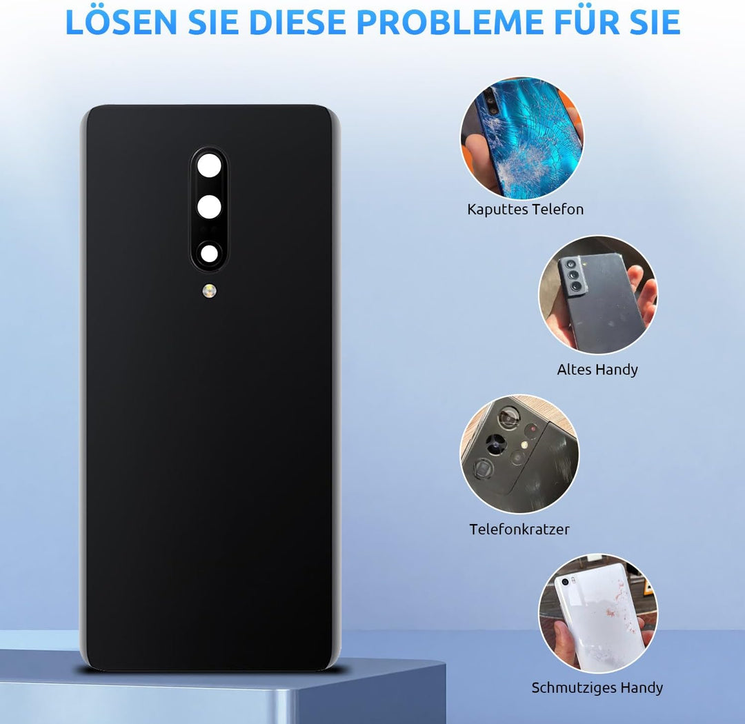 Akkudeckel für OnePlus 7 Pro Rückseite Glas Original Backcover Back Glas Ersatz Reparatur Set mit Ka