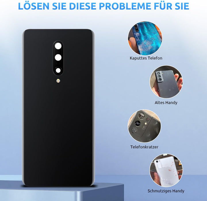 Akkudeckel für OnePlus 7 Pro Rückseite Glas Original Backcover Back Glas Ersatz Reparatur Set mit Ka