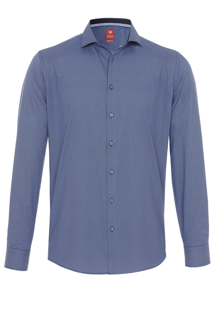 pure h. tico Herren Klassisches Hemd XS Druck Dunkelblau, XS Druck Dunkelblau