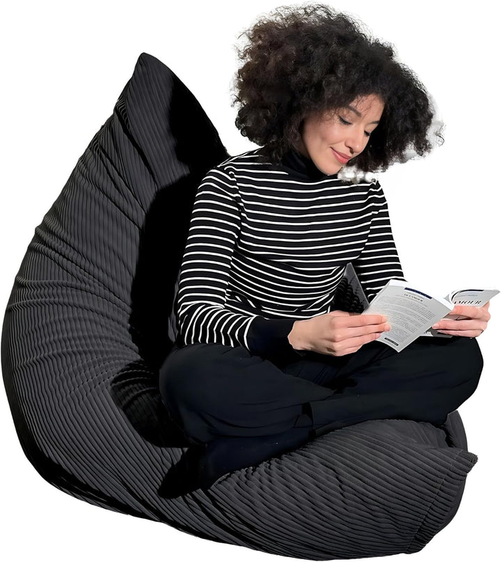 Riesiger Sitzsack XXL für Innenbereich, aus Cordsamt, 180 x 140 cm, weich, bequem und abnehmbar, gro