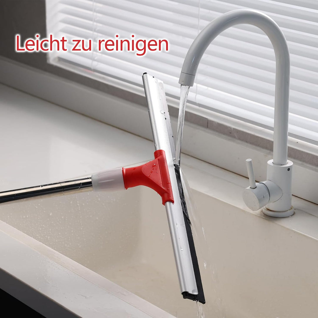 Mitclear 43cm Wasserschieber/Bodenwischer mit Verlängertem Stiel(147cm), Nasser Boden Gummiabzieher