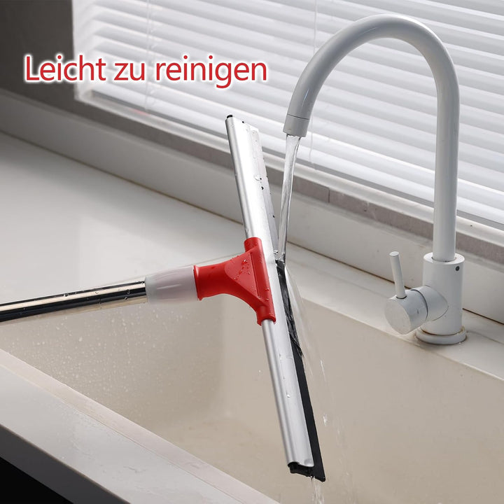 Mitclear 43cm Wasserschieber/Bodenwischer mit Verlängertem Stiel(147cm), Nasser Boden Gummiabzieher