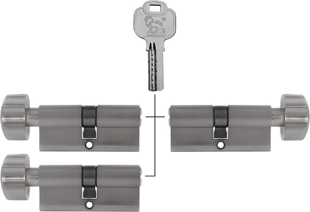 3x Knaufzylinder KD 90 mm 45/45 gleichschliessend inkl. 15 Schlüssel