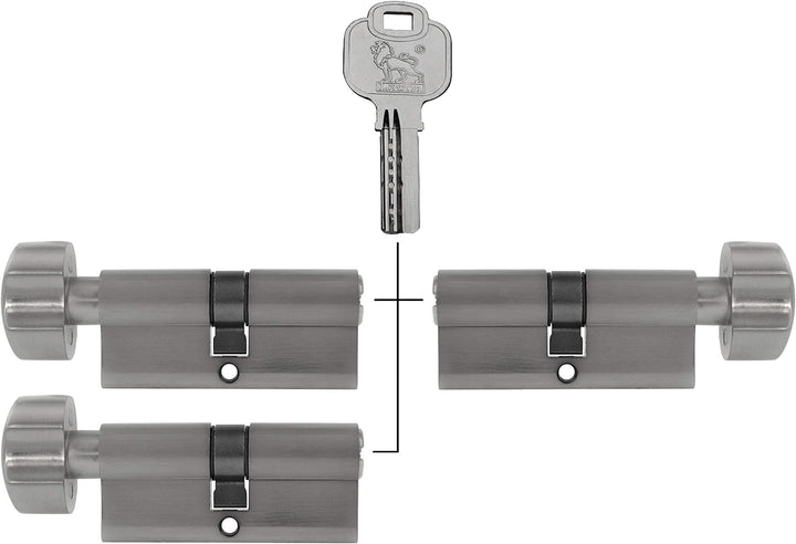 3x Knaufzylinder KD 90 mm 45/45 gleichschliessend inkl. 15 Schlüssel