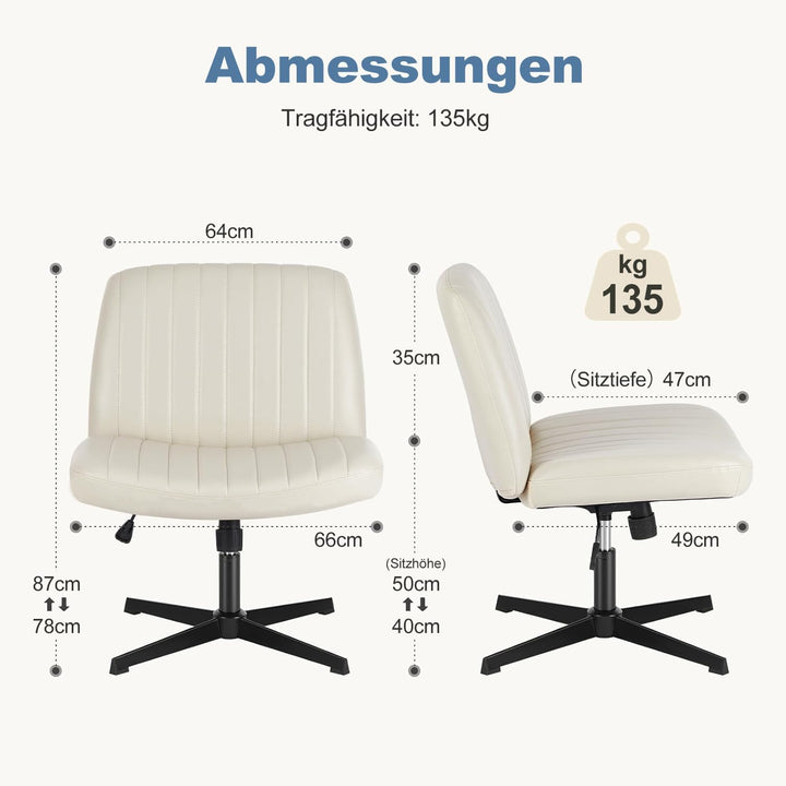 DUMOS Bürostuhl Ohne Armlehne, Atmungsaktives und Bequemes Netzgewebe Schneidersitz Stuhl, mit Verbr