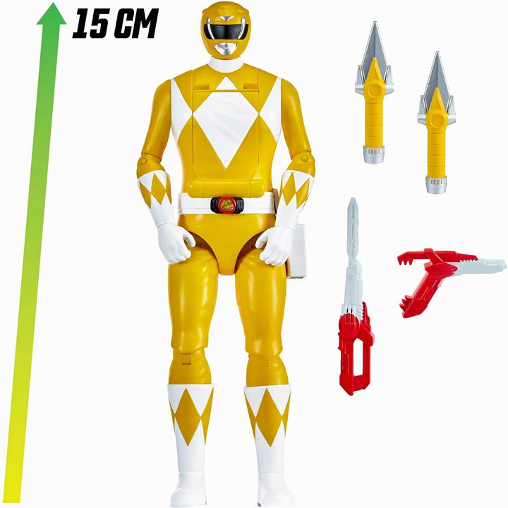 Power Rangers - Auto-Morphin, 2-in-1-Figur mit Gelenken, 15 cm, gelber Ranger – Trini Kwan, für Kind