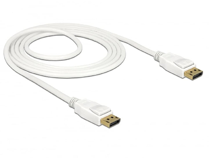 Delock Kabel DisplayPort 1.2 Stecker > DisplayPort Stecker 4K 60 Hz 1,5 m weiss, 1,5 m Weiss