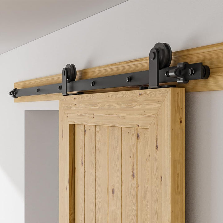 TSMST 6 ft/183 cm Set für Scheunentür, robust, Beschläge für Schiebetür, geeignet für eine einzelne