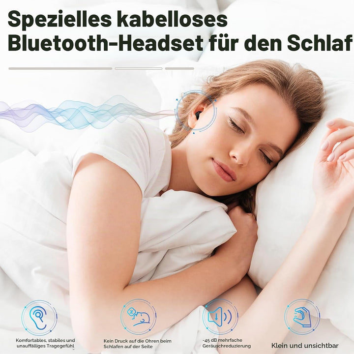 Novonell Snooze Pods Pro, Anti Schnarch-Kopfhörer für Seitenschläfer, Ultrabequem &amp; Geräuschfrei Sch