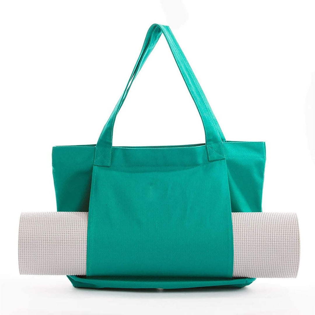 Yogatasche Damen mit Nassfach, Canvas Tasche mit Griffen, Abnehmbare Tasche für Yogamatte, Geeignet