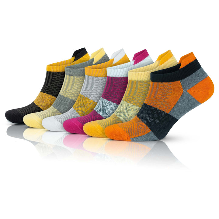 GoWith 6 Paar Sneaker Socken für Damen und Herren, Bambus (Viskose) Bunte Socken, Ohne Naht Sportsoc