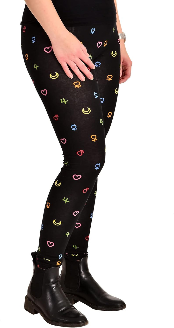Elbenwald Sailor Moon Leggings mit All-Over Motivprint aus dem Anime für Damen hoher Baumwollanteil