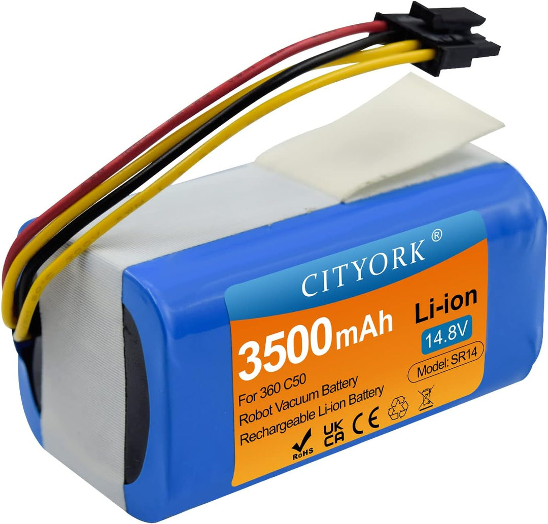 CITYORK 14.8V 3500mAh Ersatz-Akku Li-ion Akku kompatibel mit 360 C50, AIRROBO P10, TCL S1 / S15 / S1