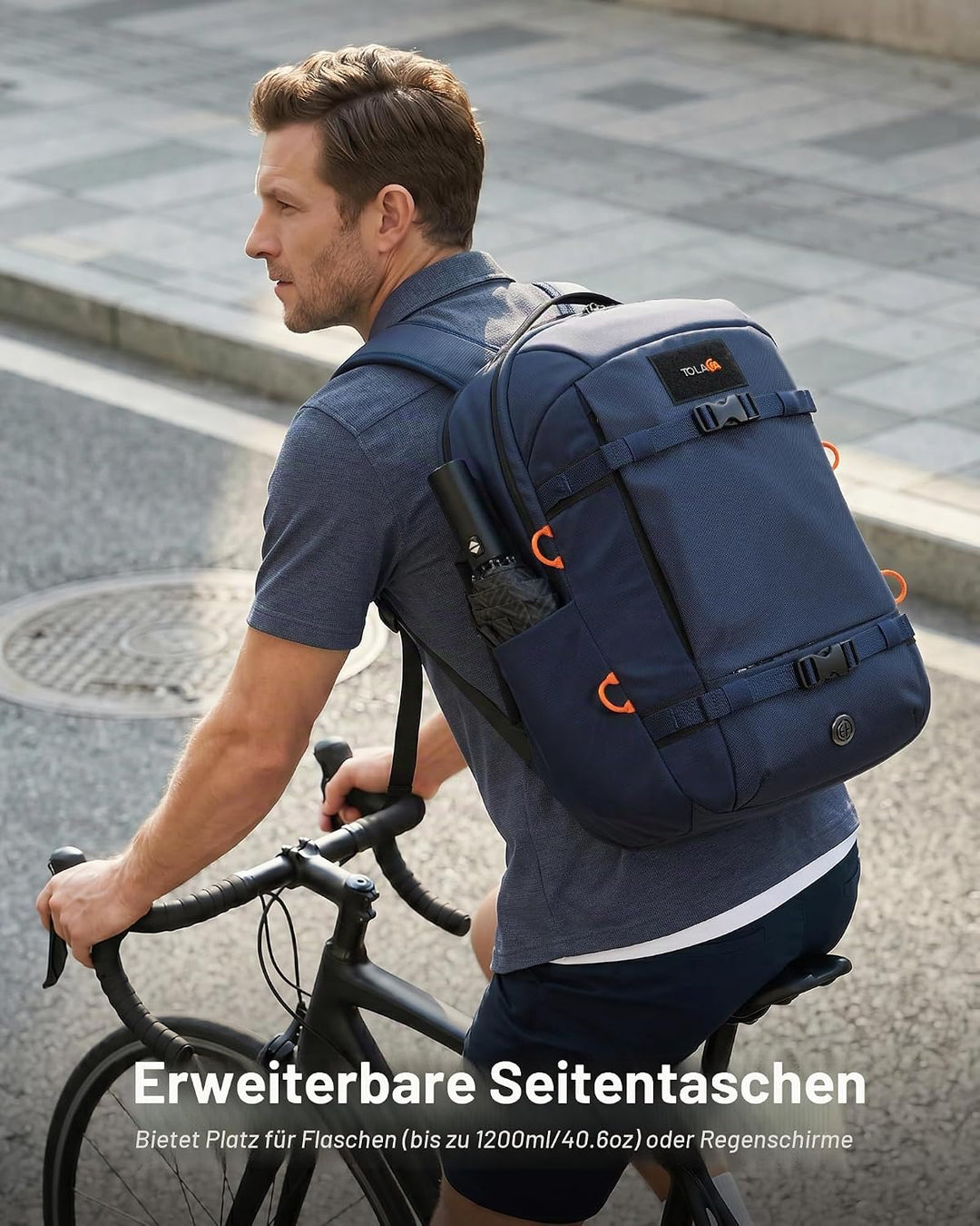 Tolaccea Reiserucksack 30L Damen Herren, Handgepäck Rucksack 16 Zoll Laptop | Nachhaltiges RPET. 180