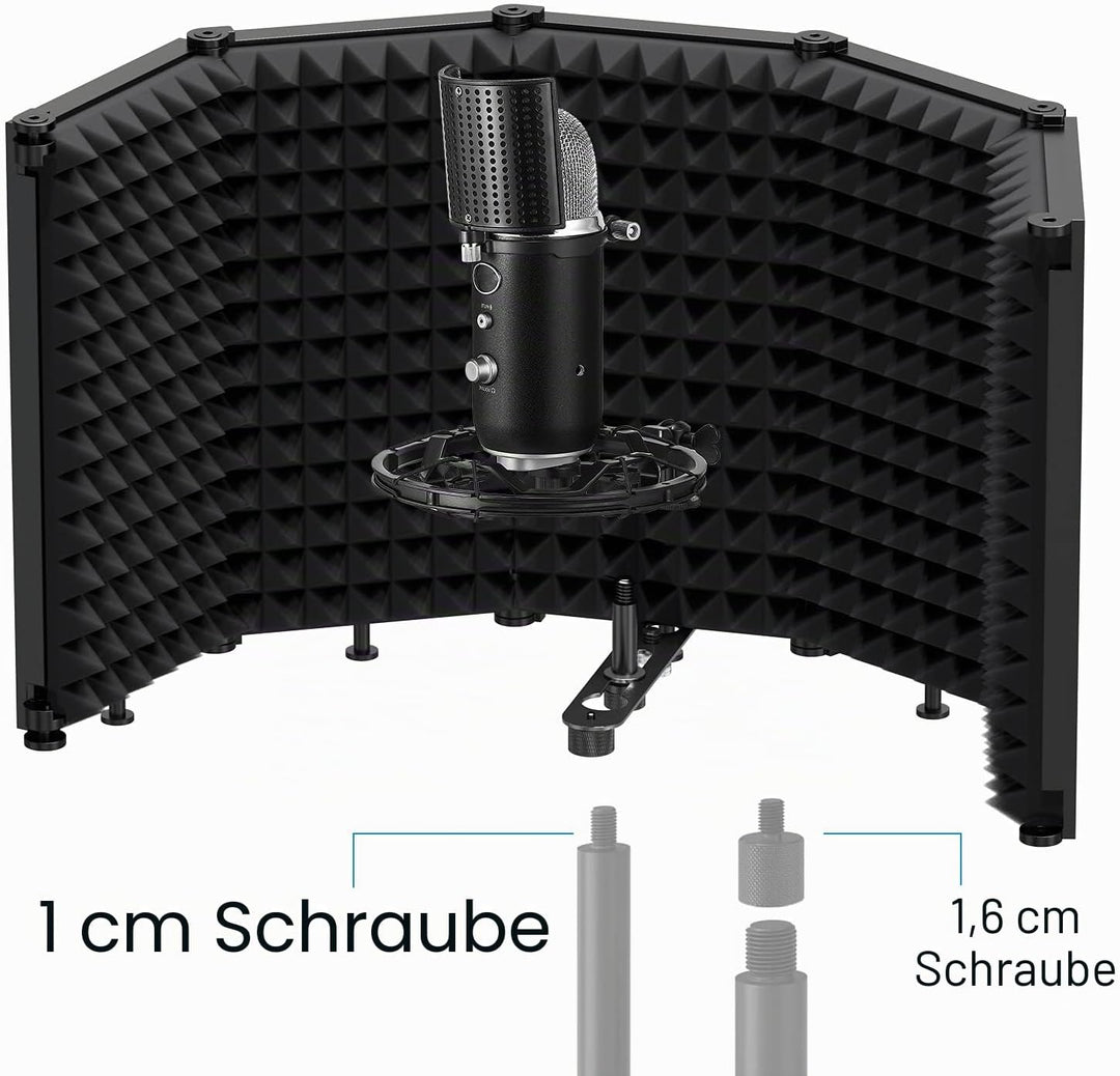 Moukey Mikrofon Isolation Schallschutz, Sound Shield Isolation, 5 Seiten Mikrofon schallabsorbierend