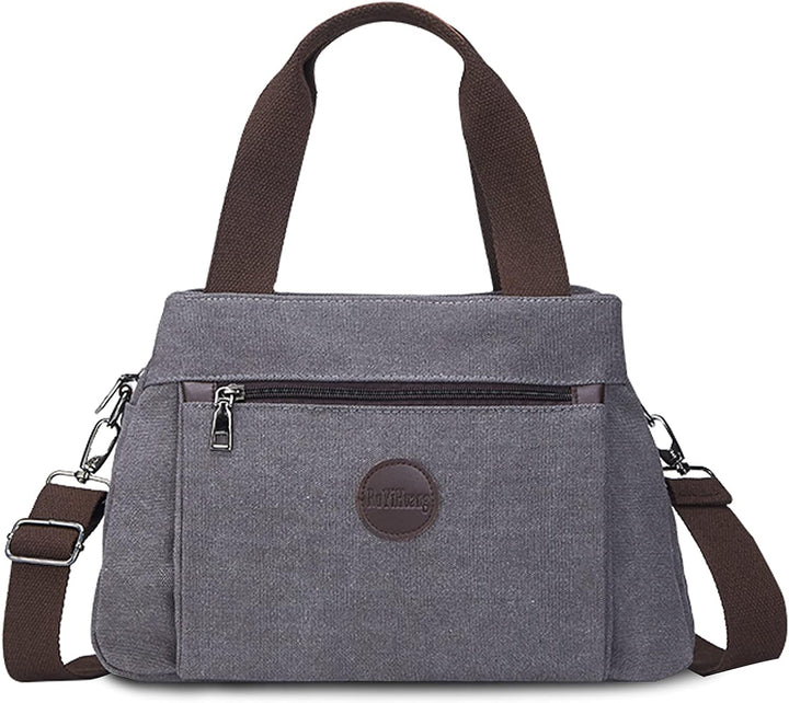 FANDARE Retro Handtaschen Leinwand Schultertasche Damen Umhängetasche Frauen Crossbody Messenger Bag