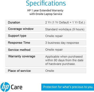 HP 3 Jahre Vor-Ort-Service am nächsten Arbeitstag Care Pack UK703A NBD 9x5 PB (nur Notebook)