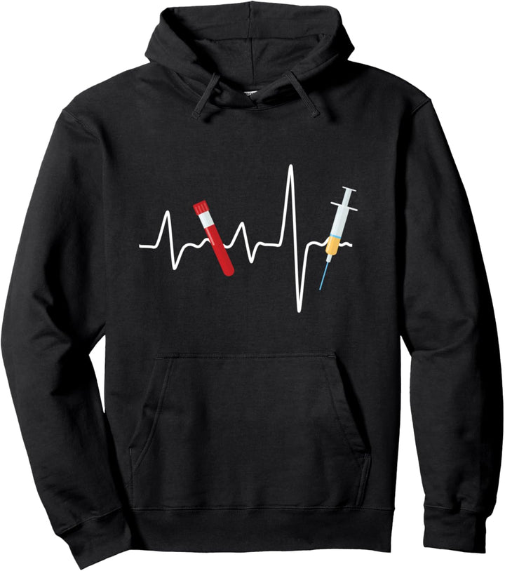 Phlebologe Puls Herzschlag Donor Spenden Spritze Geschenk Pullover Hoodie