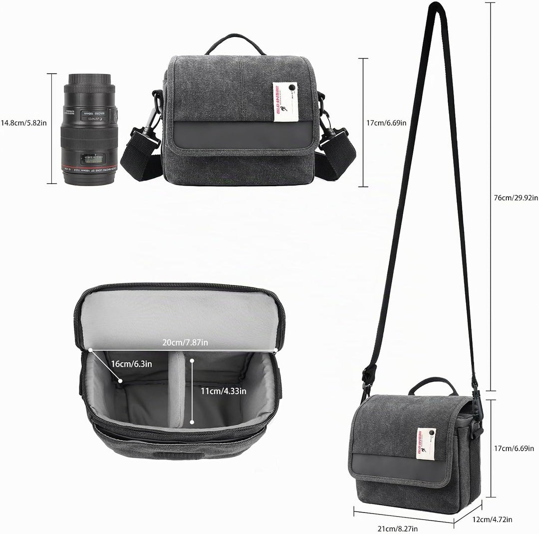 Besnfoto Kameratasche, Geldbörse, kleine Kuriertasche, Schultertasche für spiegellose DSLR-Kamera, w
