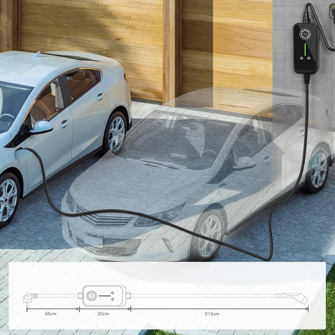 EV-Ladegerät 10m 3,6 kw-1,5kW 16a | 13a | 10a | 8a Typ 2 Ladestation Station Strom Schaltbarer Elekt