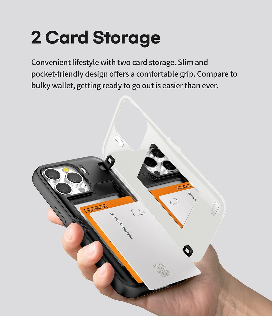 GOOSPERY Magnetic Door Bumper Hülle Kompatibel mit iPhone 13 Pro, Dual Layer protektive Kartenhalter