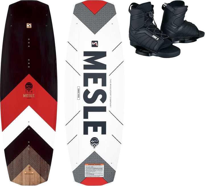 Mesle Wakeboard Set Pilot mit Core Bindung, Profi Wakeboard für Boot & Jet-Ski 138.0 Zentimeter L-XL